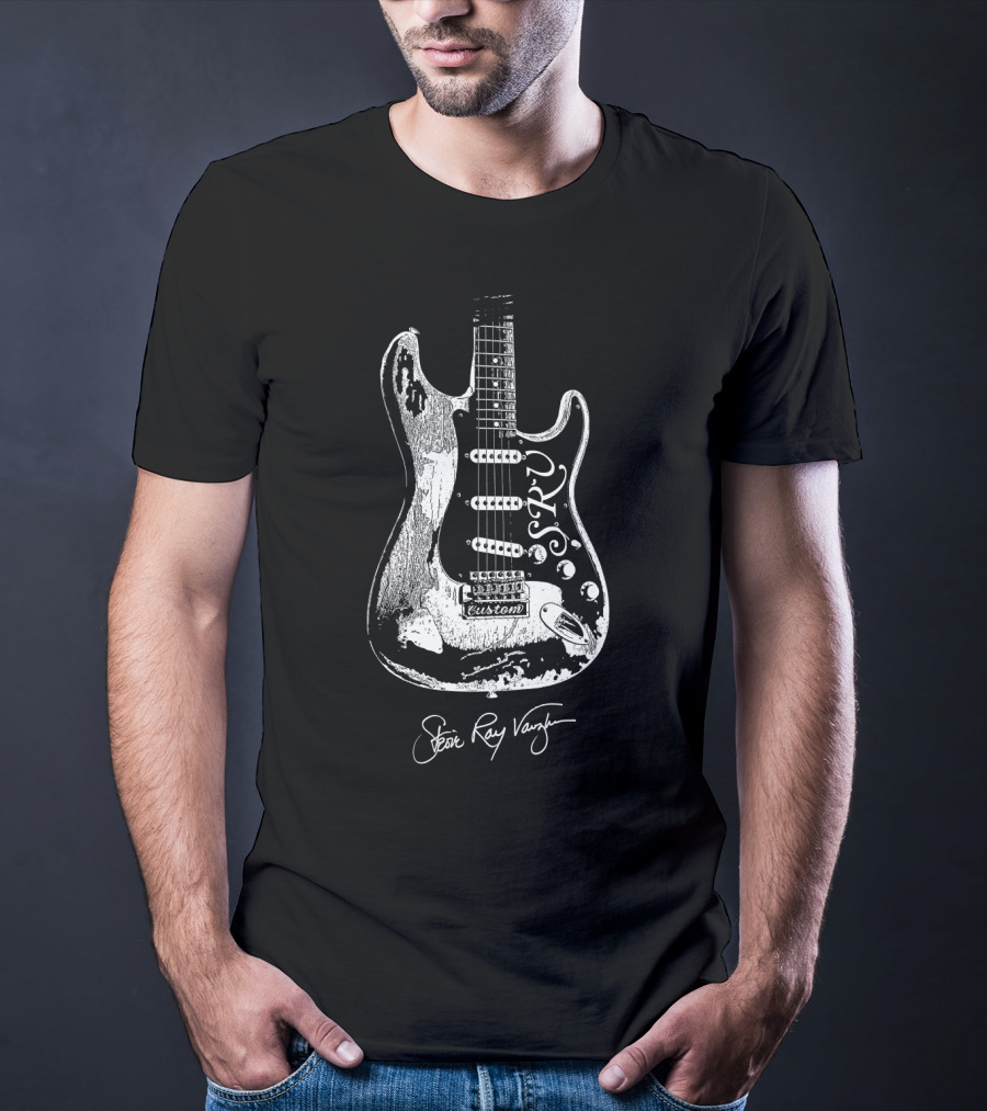 Stevie Ray Vaughan Srv Electric Guitar Custom Sketch T-Shirt
