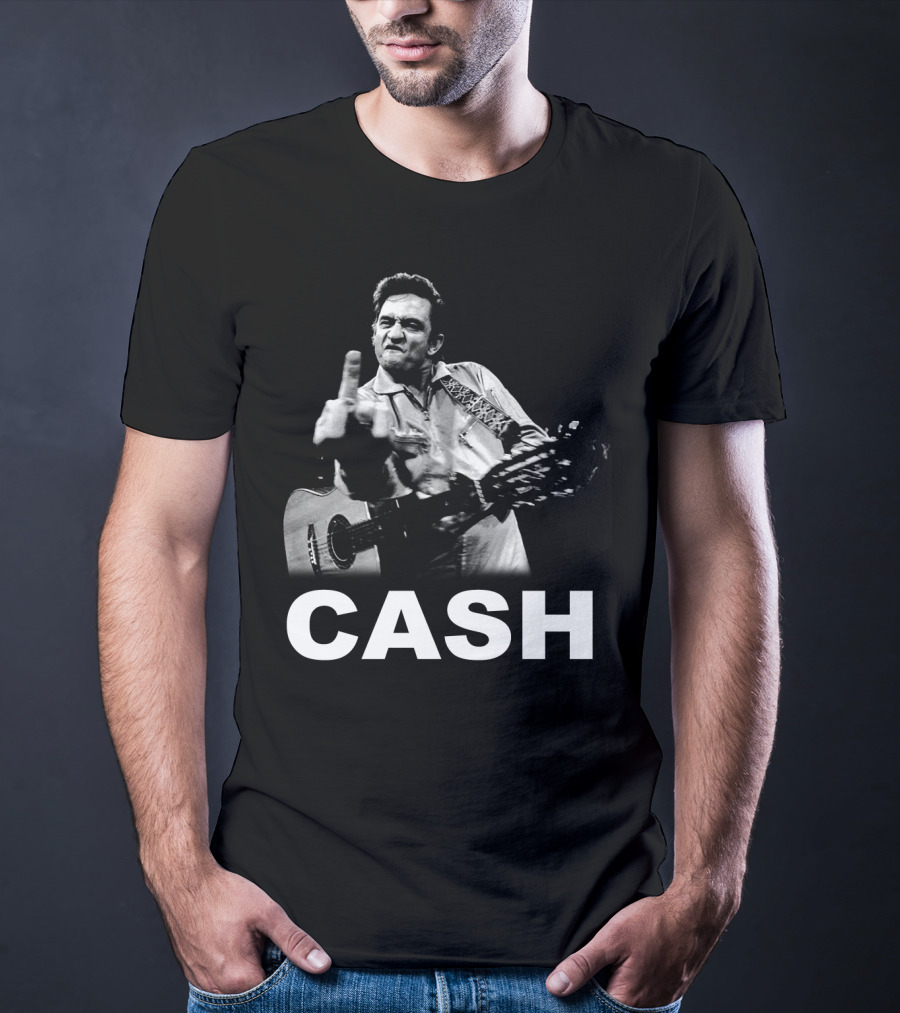 Cash Middle Finger Guitar Iconic Pose T-Shirt