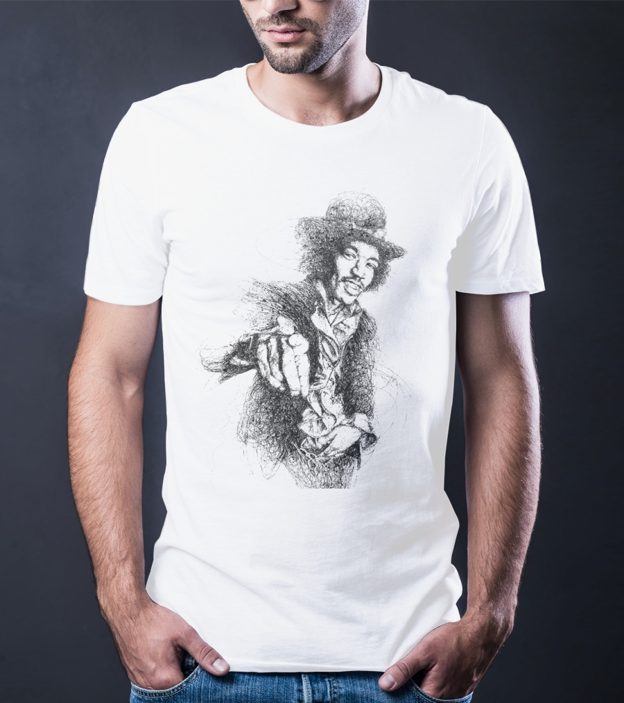 Vintage Rock Legend Sketch T-Shirt