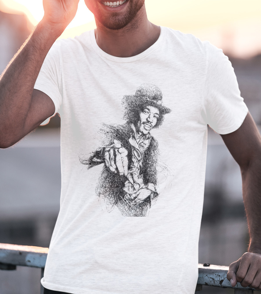 Vintage Rock Legend Sketch T-Shirt