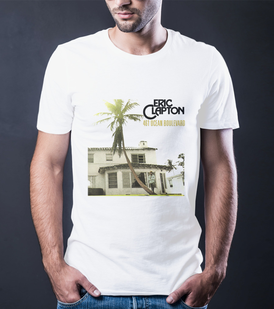 Eric Clapton 461 Ocean Boulevard Album Cover Palm Tree House T-Shirt
