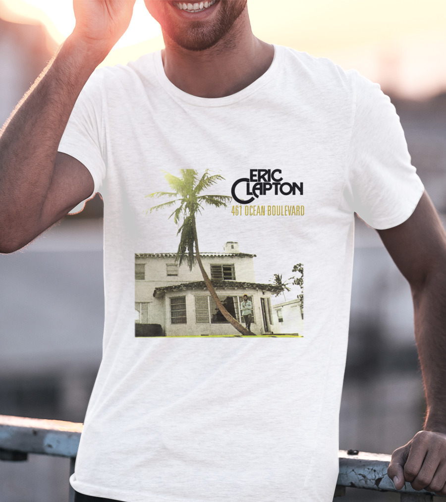 Eric Clapton 461 Ocean Boulevard Album Cover Palm Tree House T-Shirt