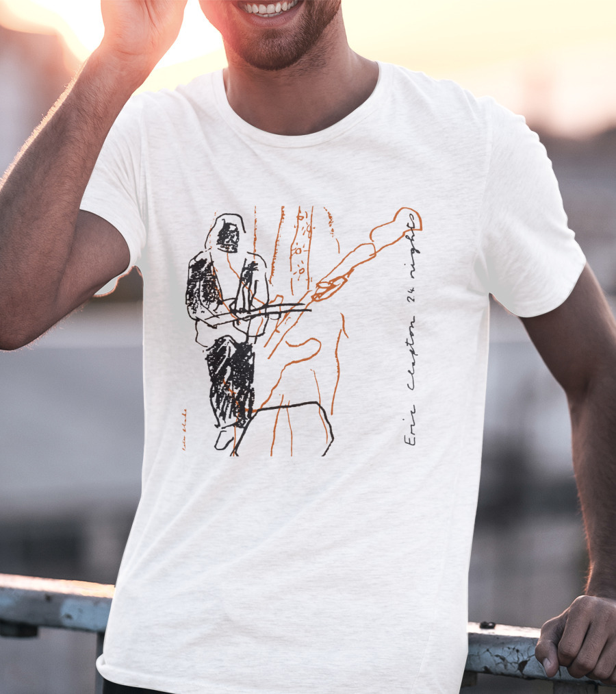 Eric Clapton 24 Nights Line Sketch T-Shirt