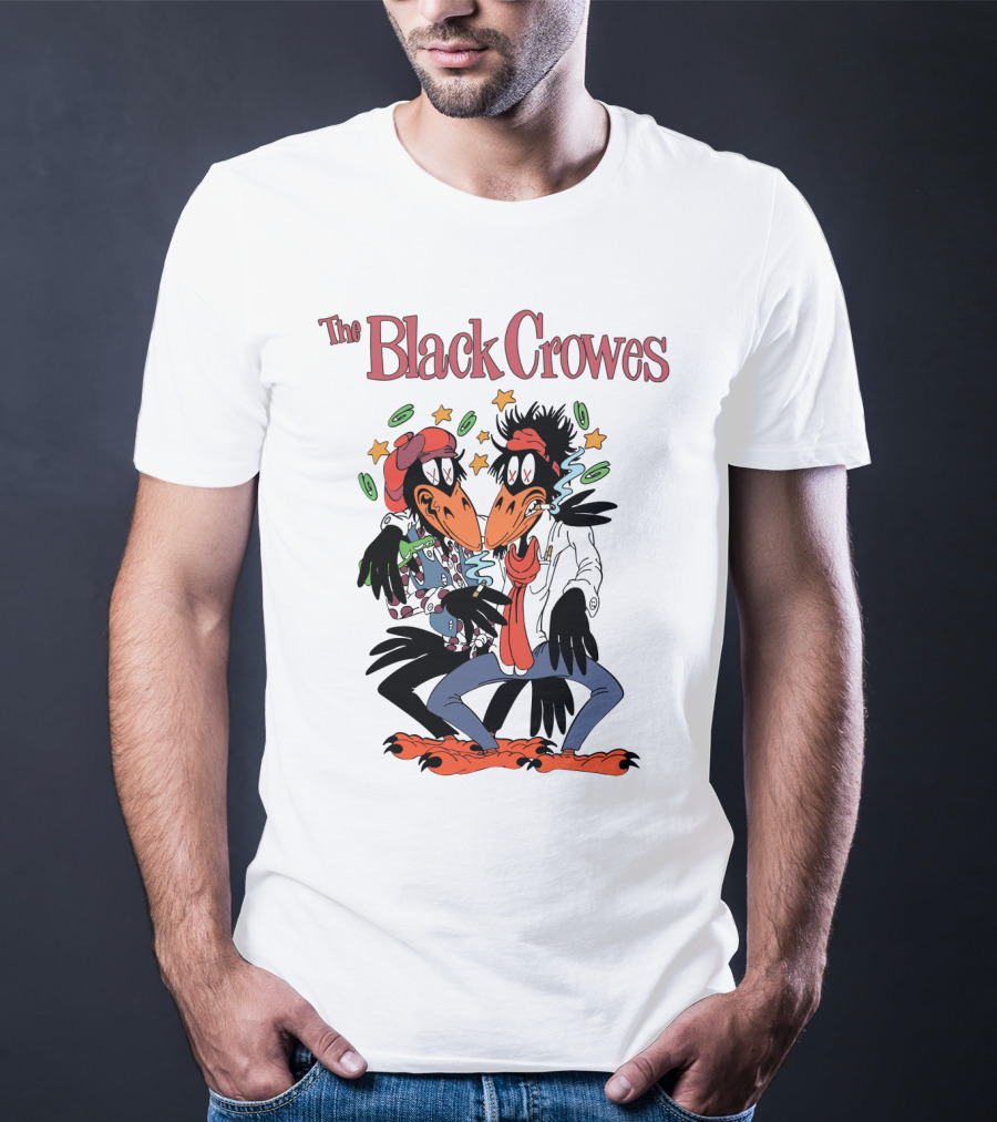 The Black Crowes Comic Duo With Stars And Spirals T-Shirt