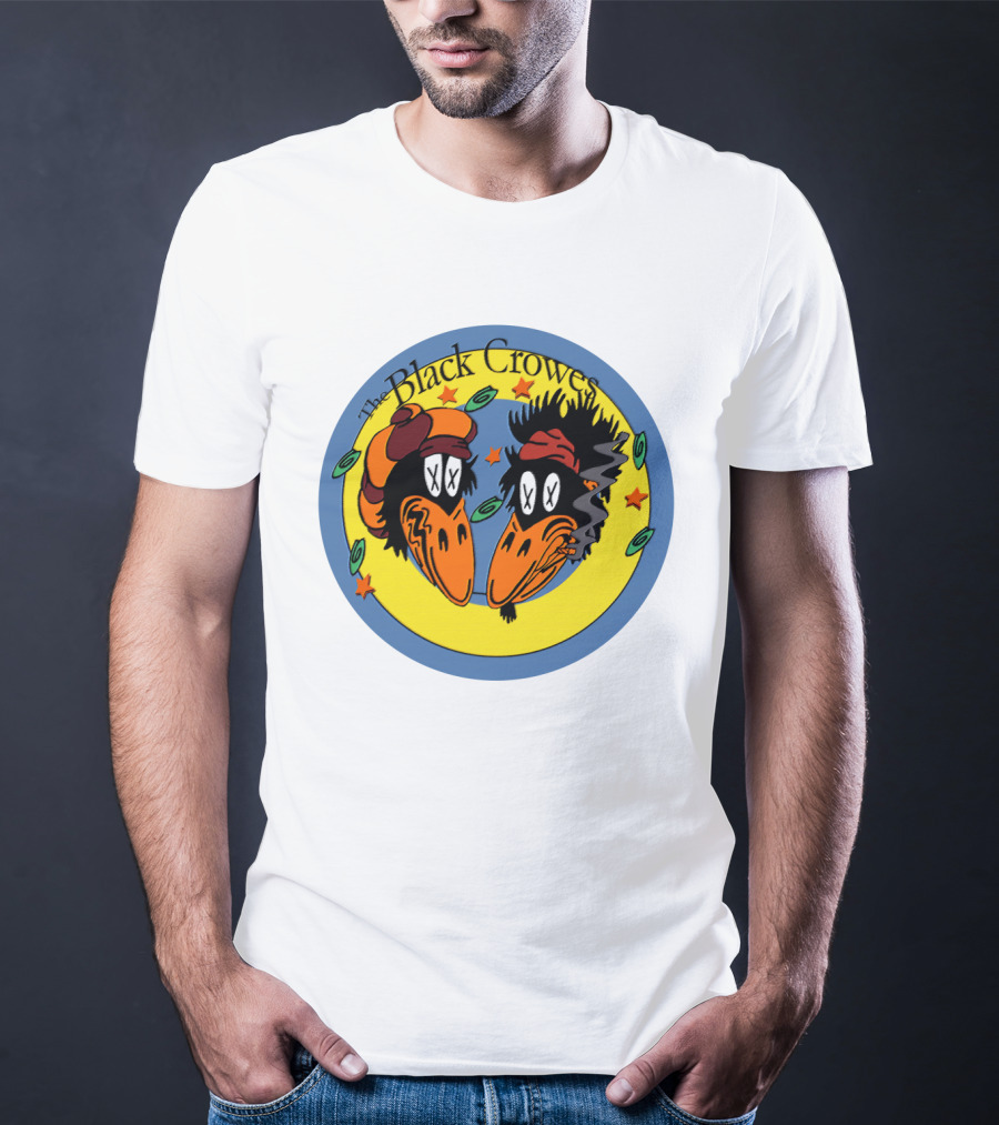 The Black Crowes Cartoon Birds Circle Stars T-Shirt