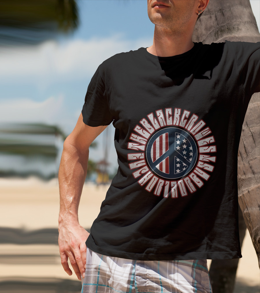 The Black Crowes Retro American Peace Flag Vintage Style T-Shirt