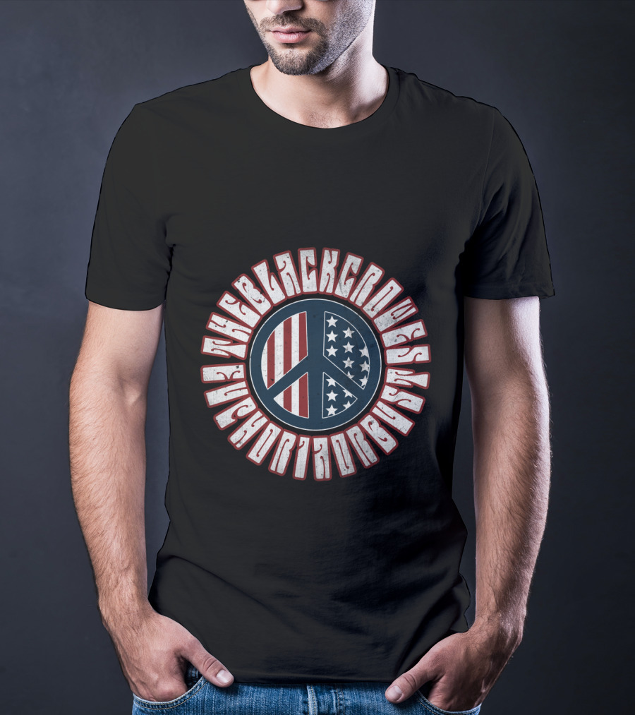 The Black Crowes Retro American Peace Flag Vintage Style T-Shirt