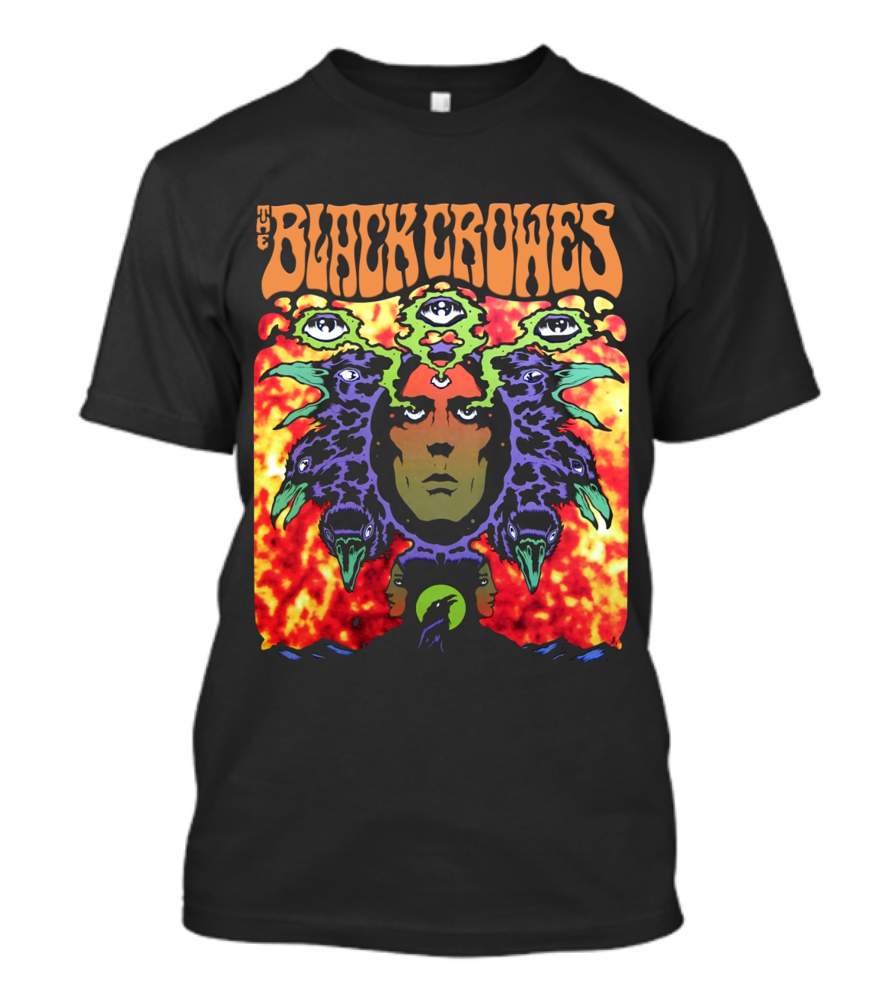 The Black Crowes Psychedelic Multicolor Face And Eyes T-Shirt