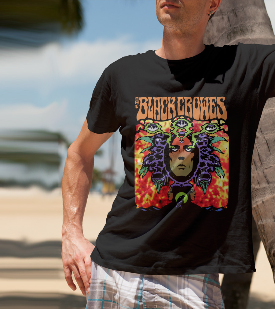 The Black Crowes Psychedelic Multicolor Face And Eyes T-Shirt