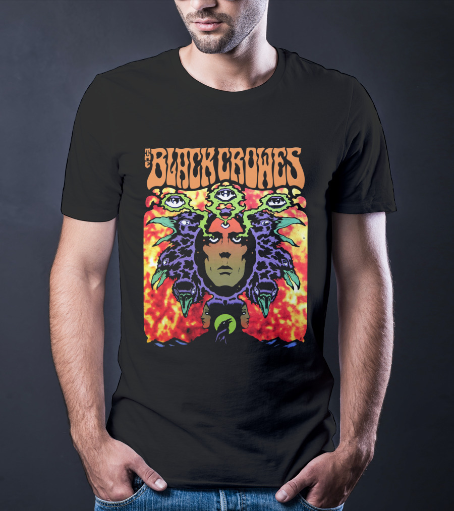 The Black Crowes Psychedelic Multicolor Face And Eyes T-Shirt