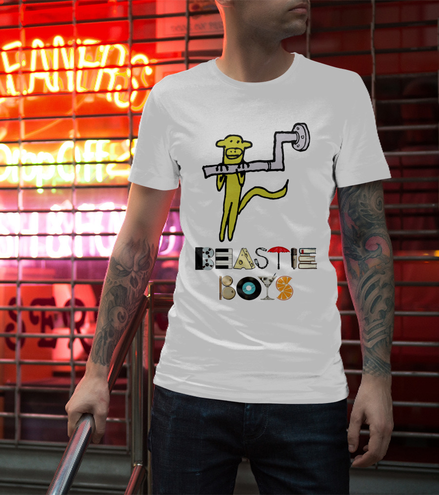 Beastie Boys Monkey And Pipe With Iconic Letters T-Shirt