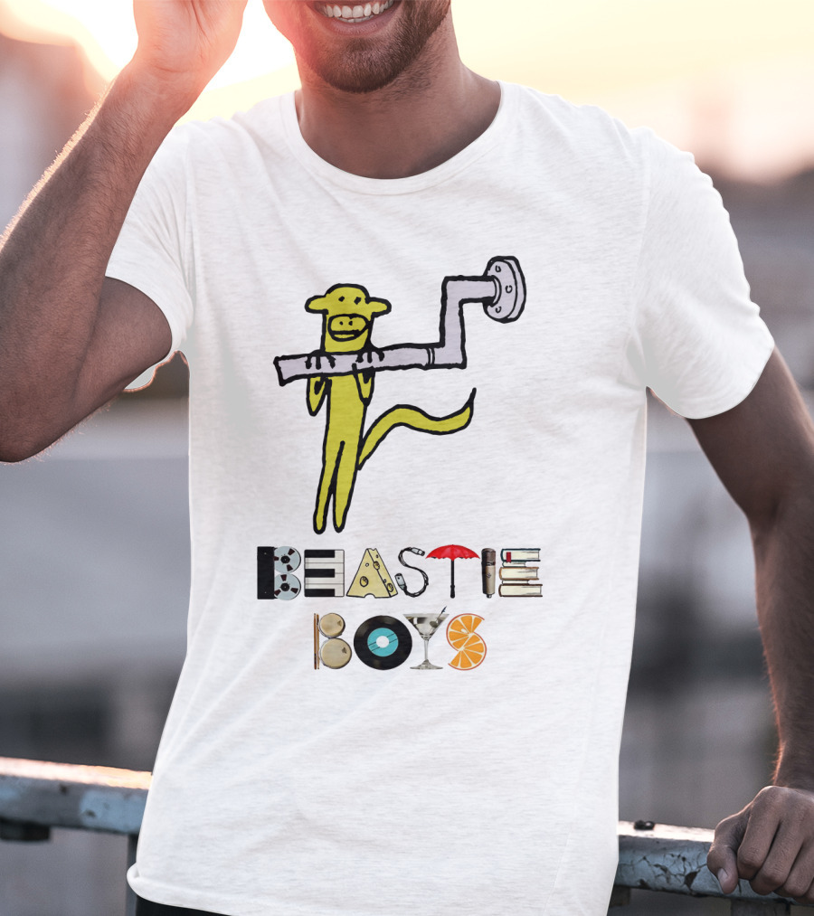 Beastie Boys Monkey And Pipe With Iconic Letters T-Shirt