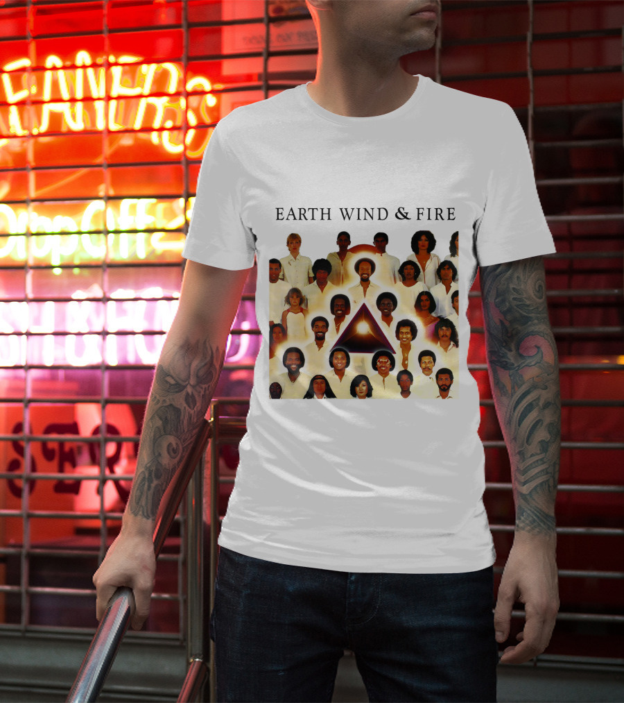 Earth Wind & Fire Classic Band Photo Collage T-Shirt