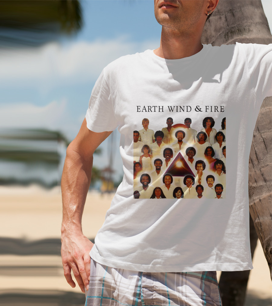 Earth Wind & Fire Classic Band Photo Collage T-Shirt