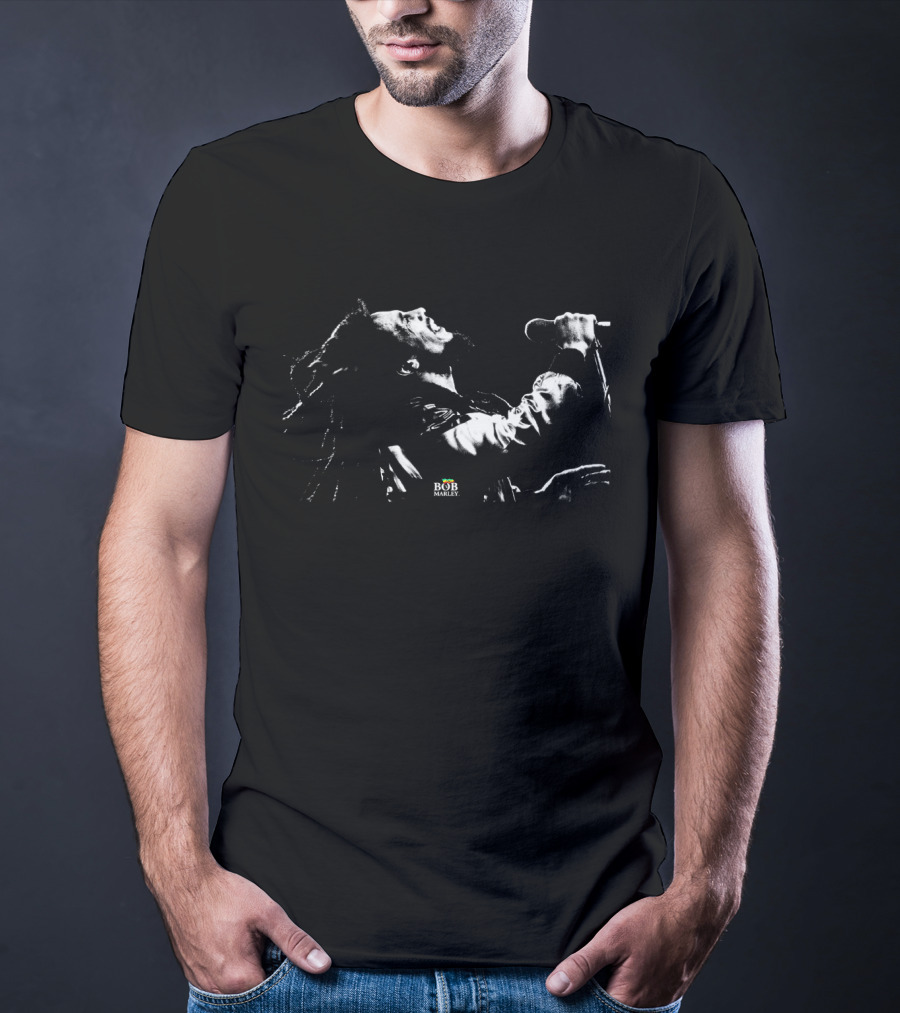 Bob Marley Live Performance Microphone Passion T-Shirt