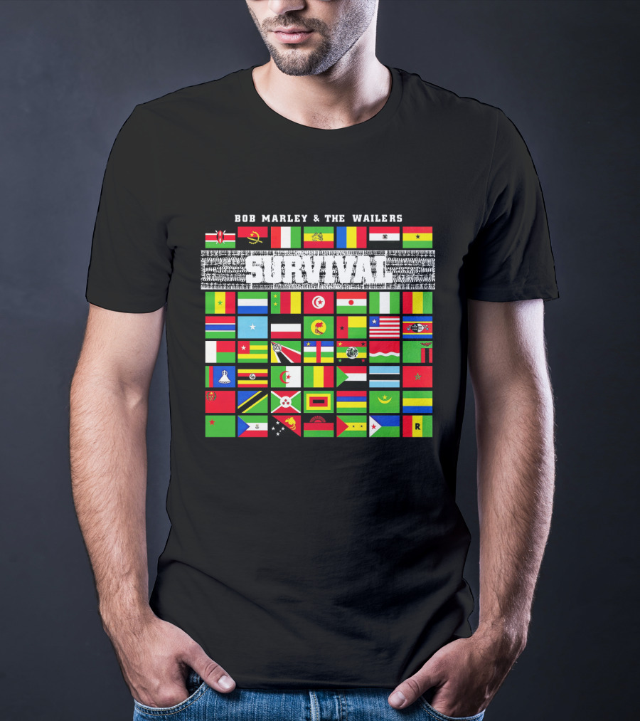 Bob Marley & The Wailers Survival Album Flags T-Shirt