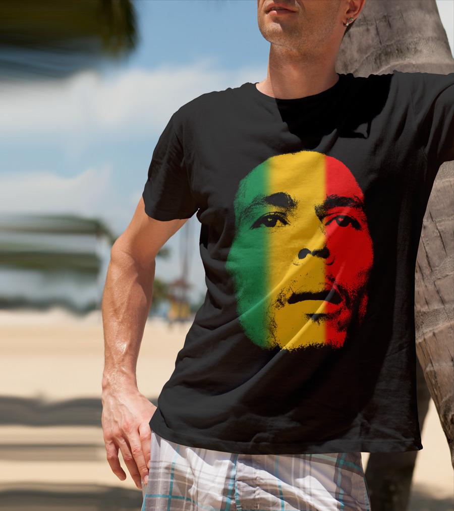 Bml Rasta Face Green Yellow Red T-Shirt