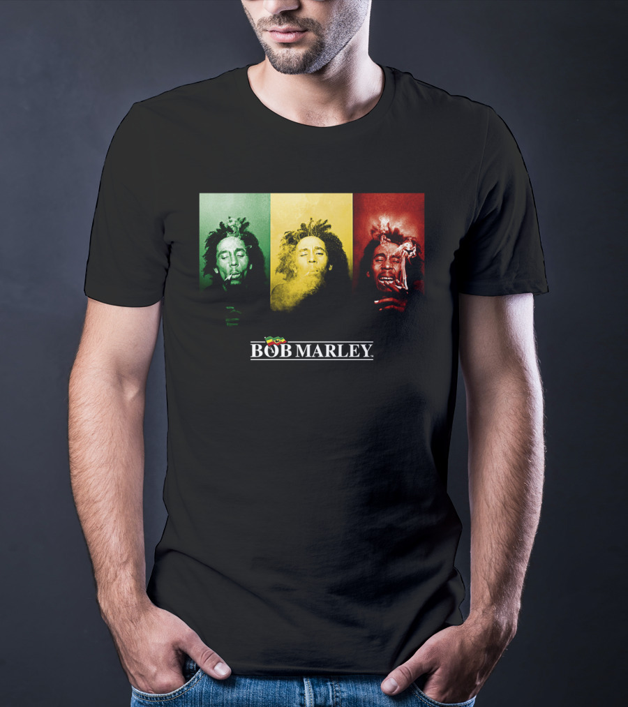 Bob Marley Rasta Tricolor Smoke T-Shirt