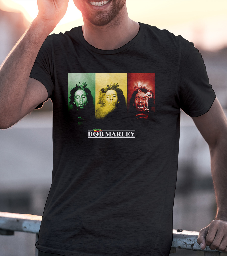 Bob Marley Rasta Tricolor Smoke T-Shirt
