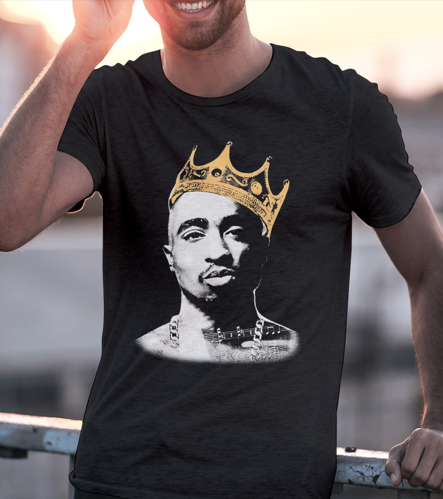 King Tupac Shakur Wearing Crown Tpsk T-Shirt