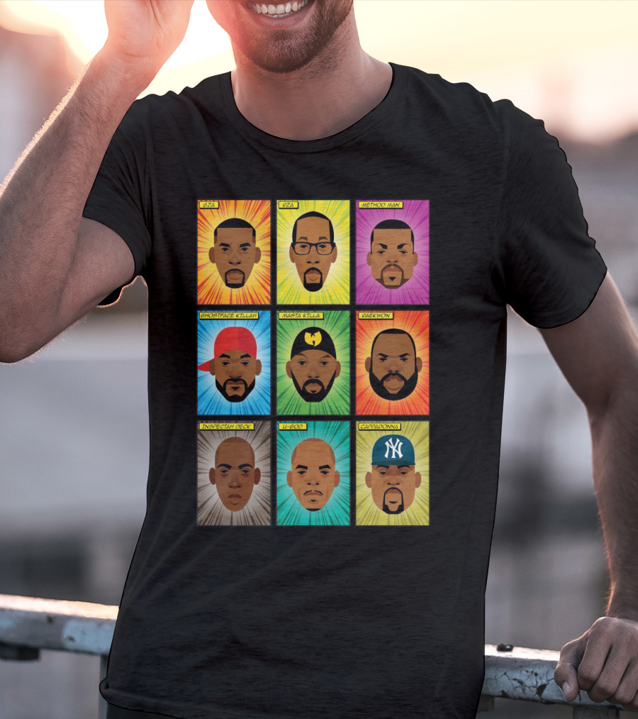 Wu-Tang Clan Gza Rza Method Man Ghostface Killah Masta Killa Raekwon Inspectah Deck U-God Cappadonna Portraits T-Shirt