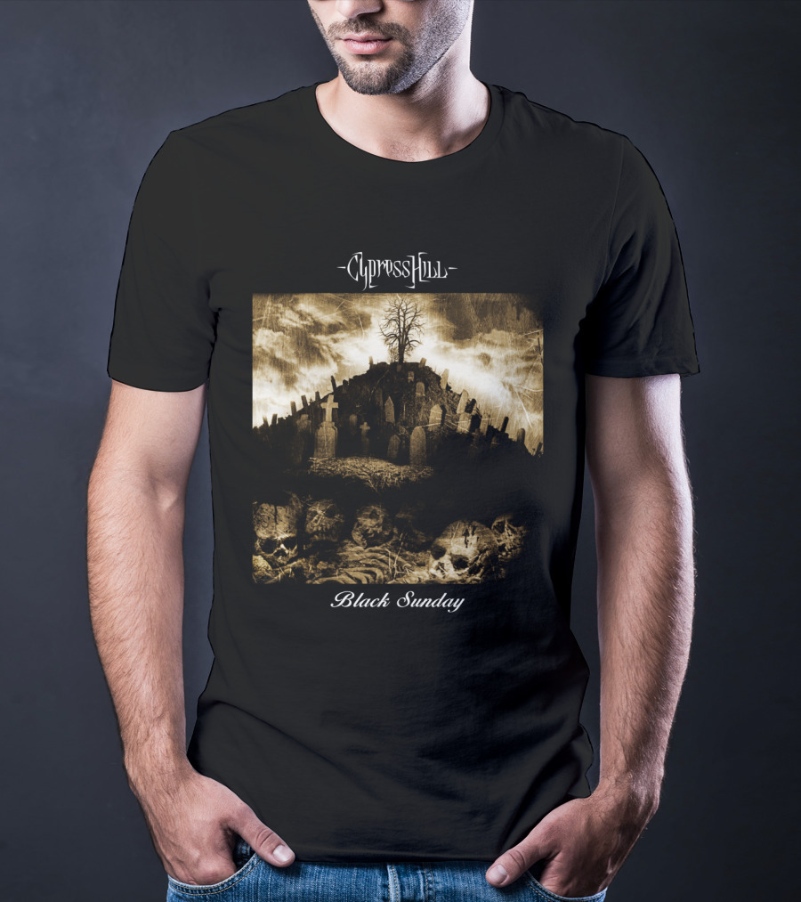 Cypress Hill Black Sunday Graveyard Skulls T-Shirt