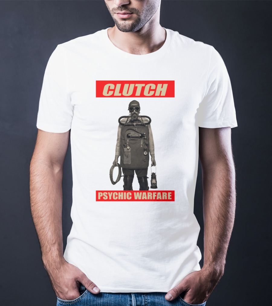Clutch Psychic Warfare Vintage Gas Mask And Gear T-Shirt