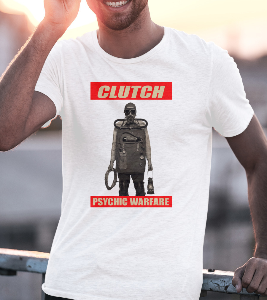 Clutch Psychic Warfare Vintage Gas Mask And Gear T-Shirt