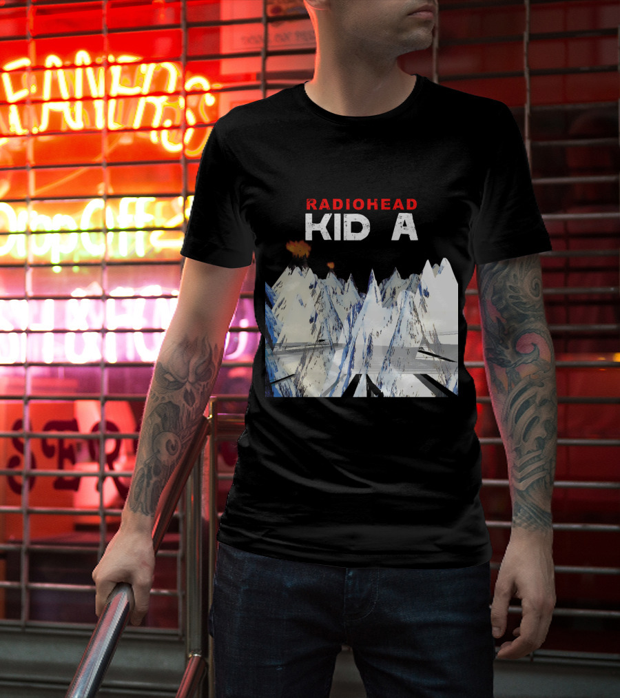 Radiohead Kid A Snow-Capped Mountain Explosion Scene T-Shirt