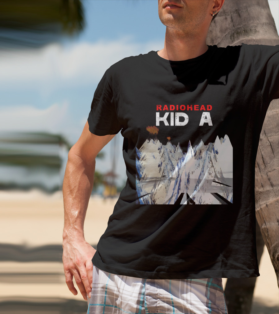 Radiohead Kid A Snow-Capped Mountain Explosion Scene T-Shirt