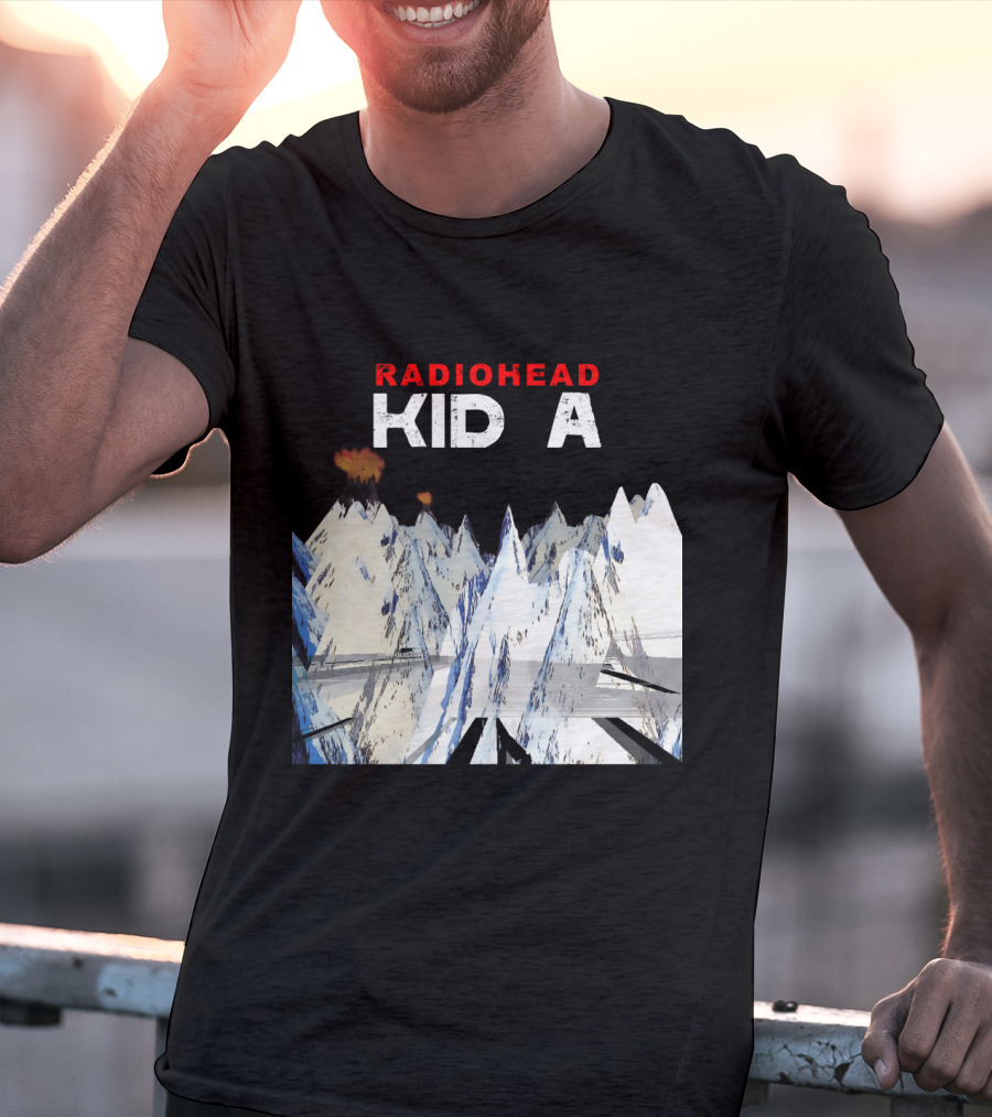 Radiohead Kid A Snow-Capped Mountain Explosion Scene T-Shirt