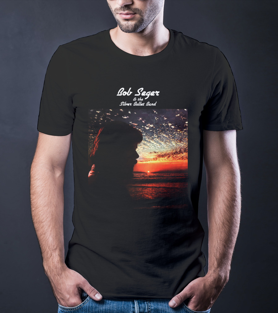 Bob Seger & The Silver Bullet Band Sunset Ocean Silhouette Scene T-Shirt