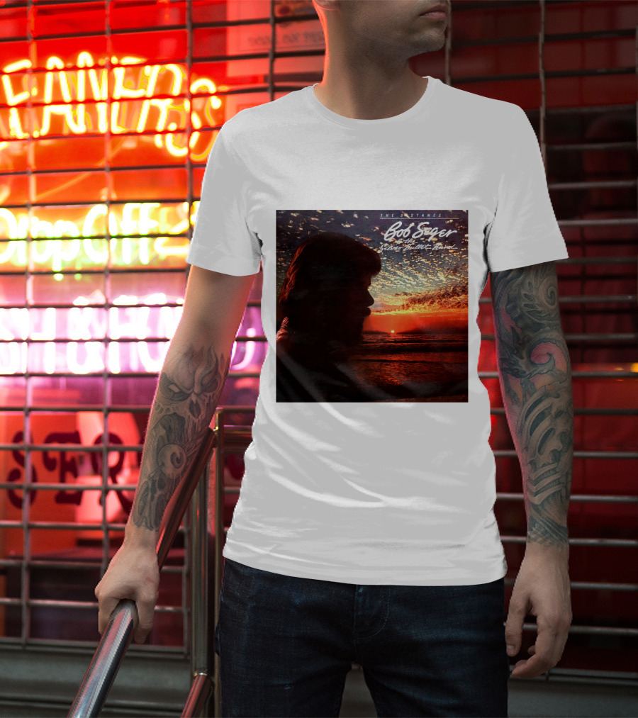 Bob Seger Against The Wind The Distance Album Cover Sunset Silhouette T-Shirt