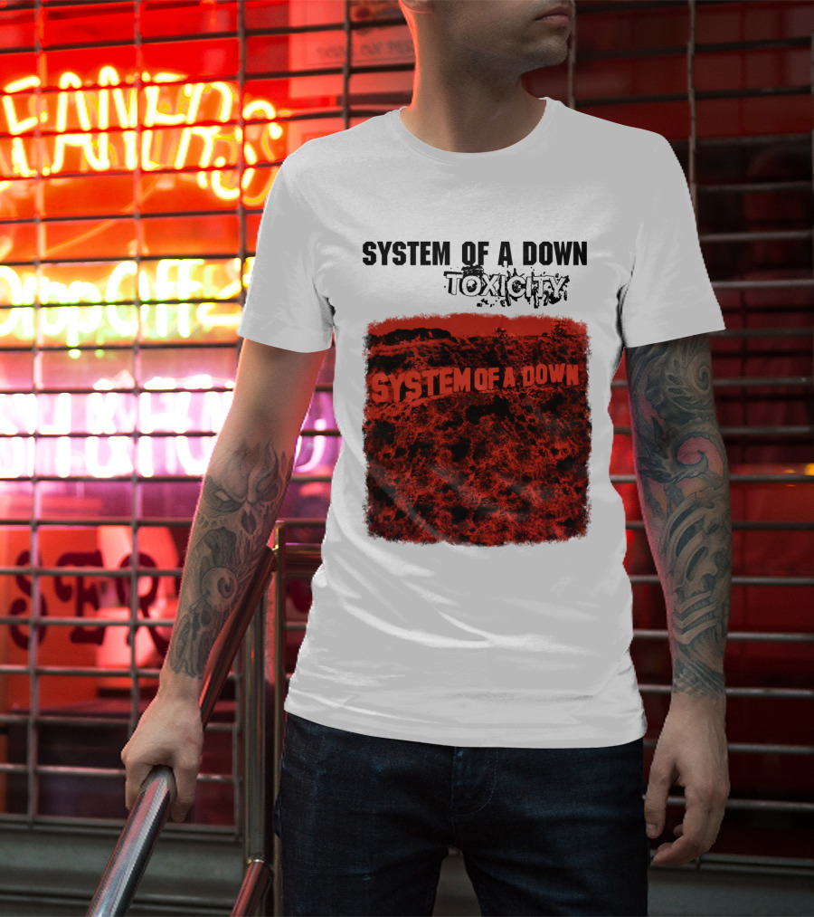 System Of A Down Toxicity Album Cover Red T-Shirt