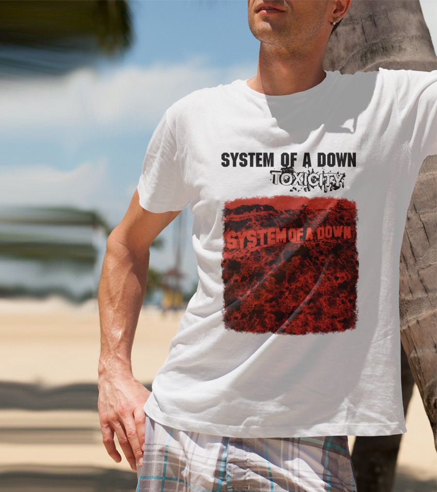 System Of A Down Toxicity Album Cover Red T-Shirt