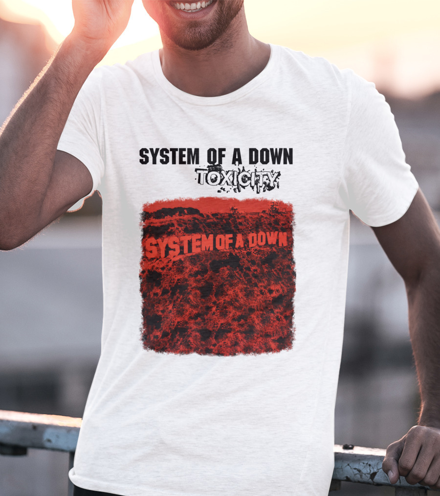 System Of A Down Toxicity Album Cover Red T-Shirt