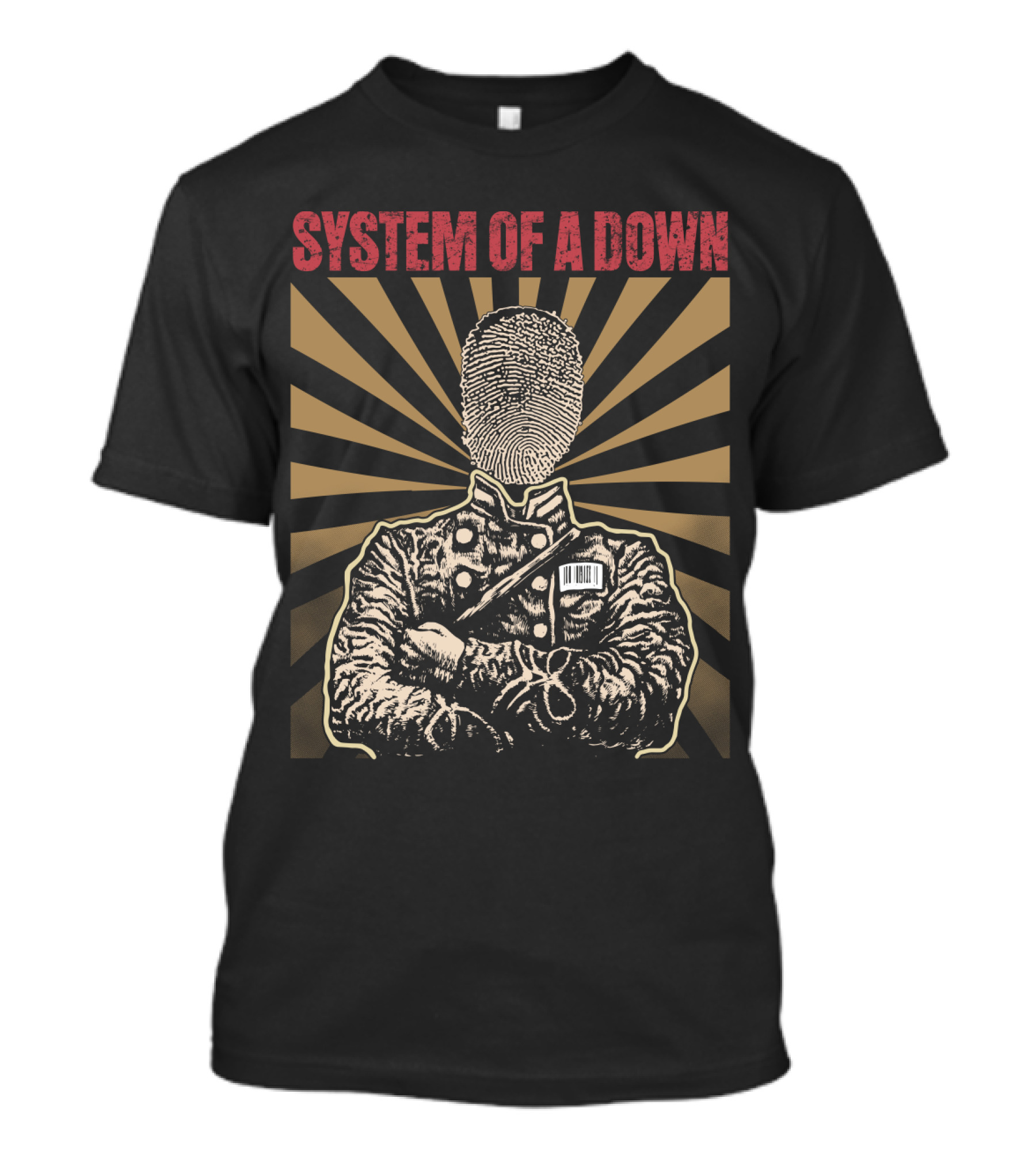 System Of A Down Fingerprint Portrait Starburst T-Shirt
