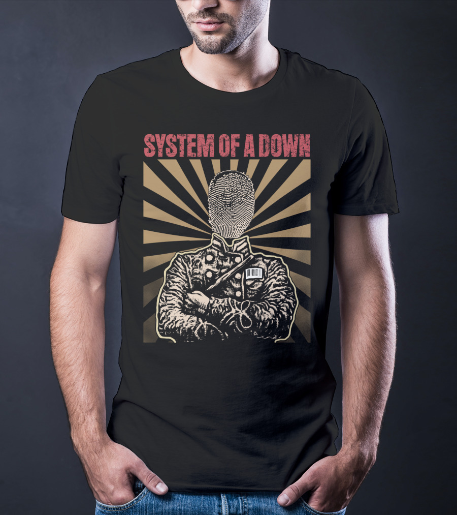System Of A Down Fingerprint Portrait Starburst T-Shirt