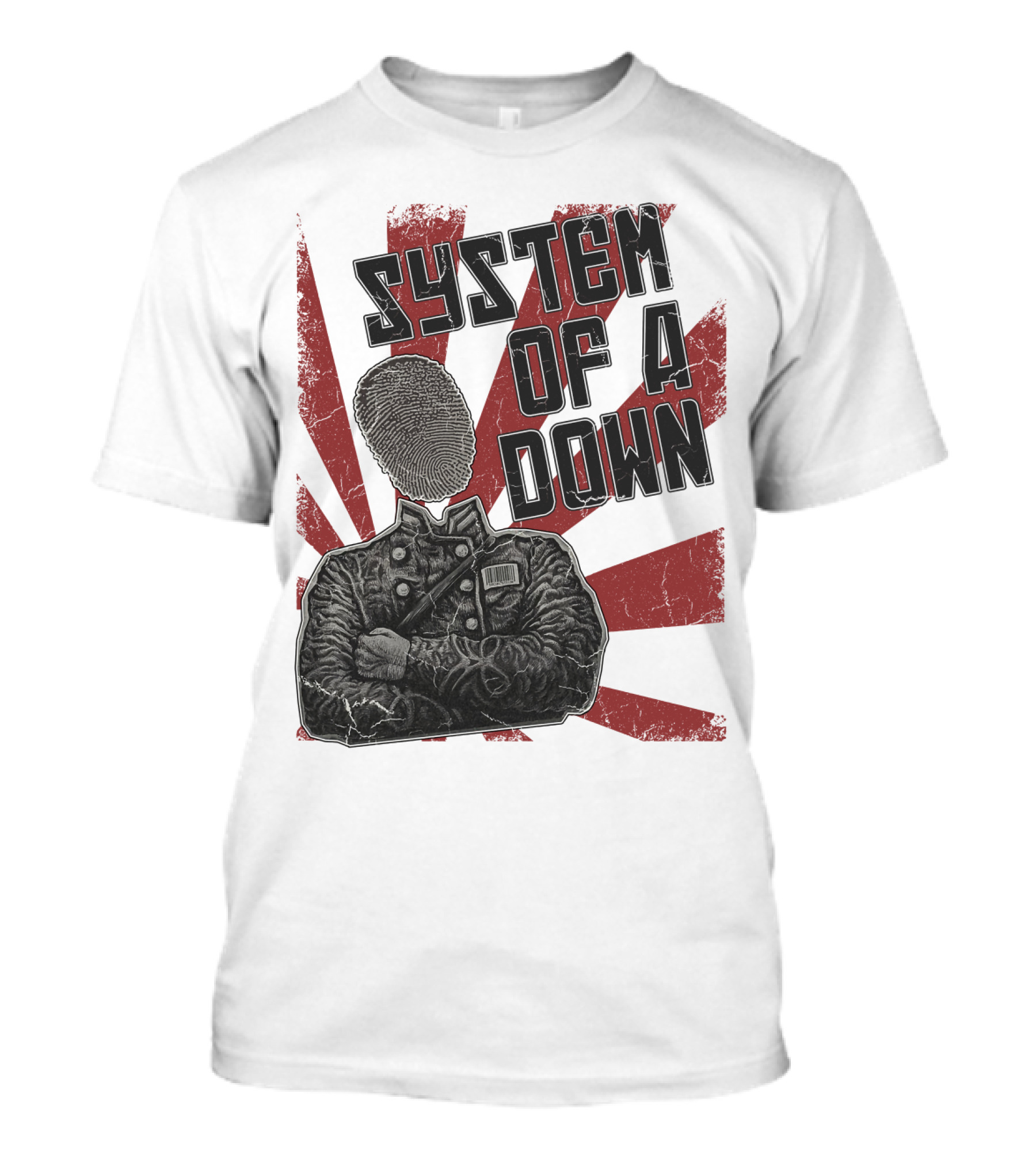 System Of A Down Fingerprint Face Soldier T-Shirt