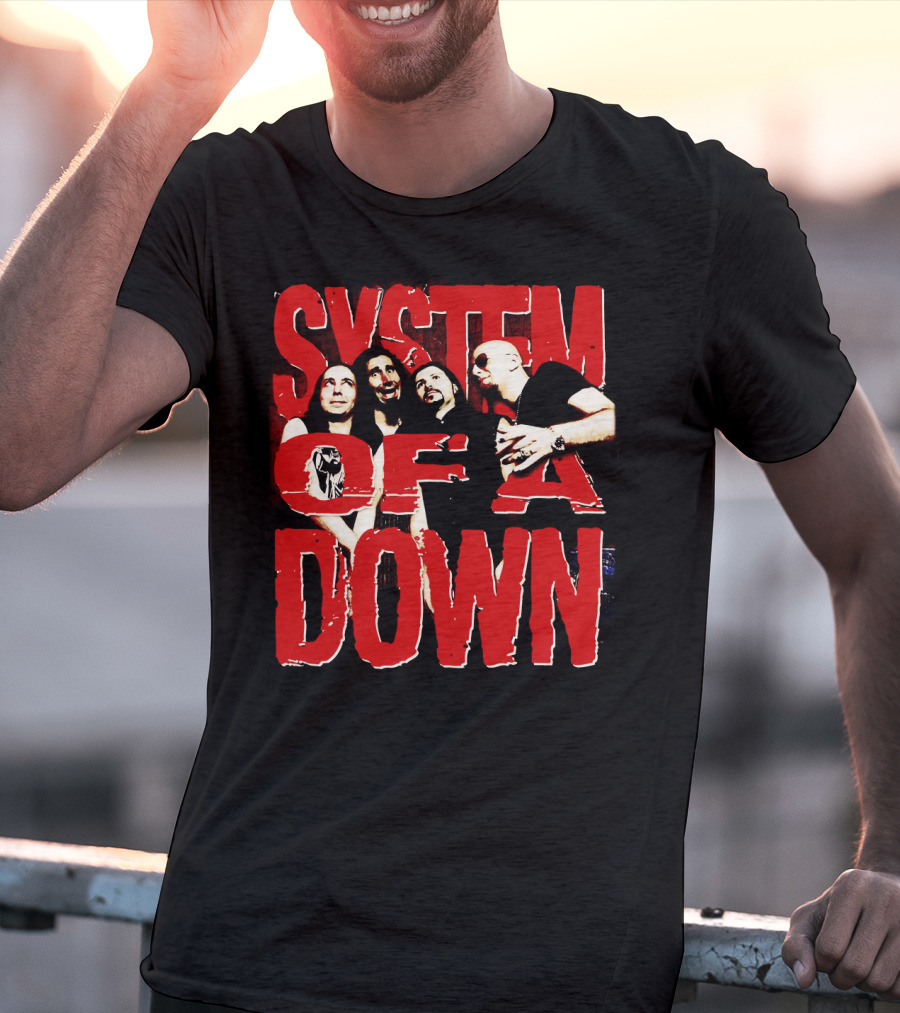 System Of A Down Band Members Red T-Shirt