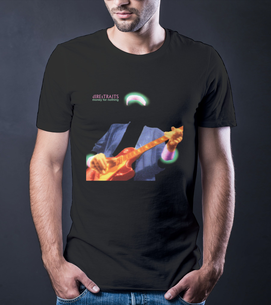 Dire Straits Money For Nothing Iconic Neon Guitar T-Shirt