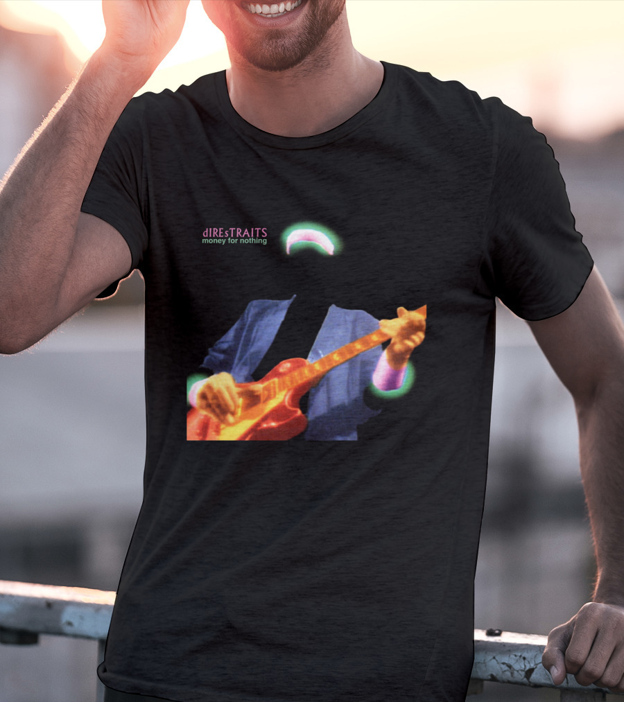 Dire Straits Money For Nothing Iconic Neon Guitar T-Shirt