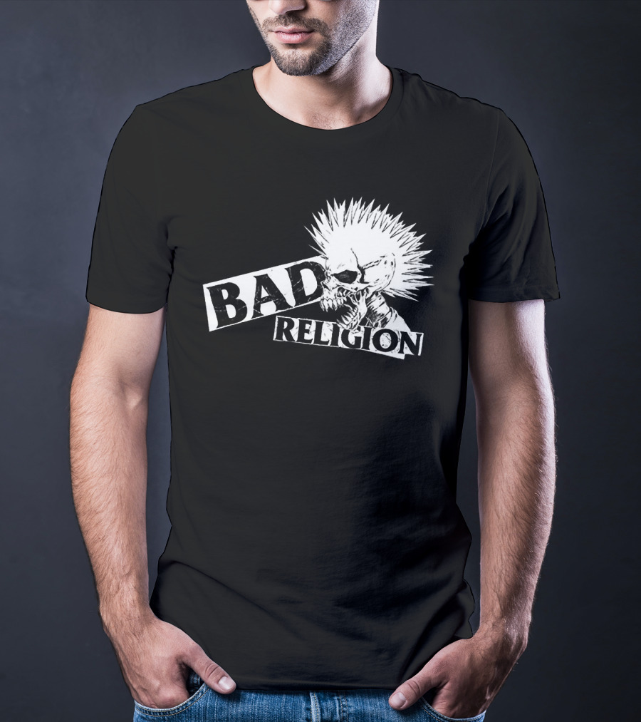 Bad Religion Punk Skull Mohawk T-Shirt