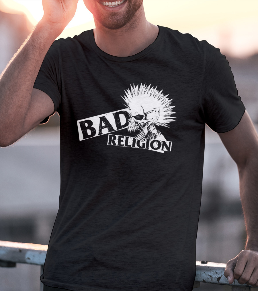 Bad Religion Punk Skull Mohawk T-Shirt