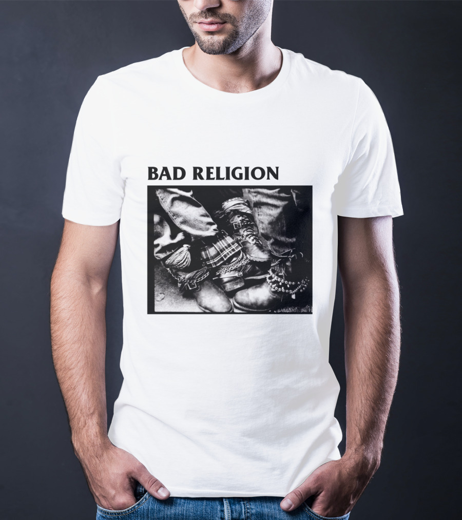 Bad Religion Band Punk Rock Boot Chains And Plaid Pants T-Shirt