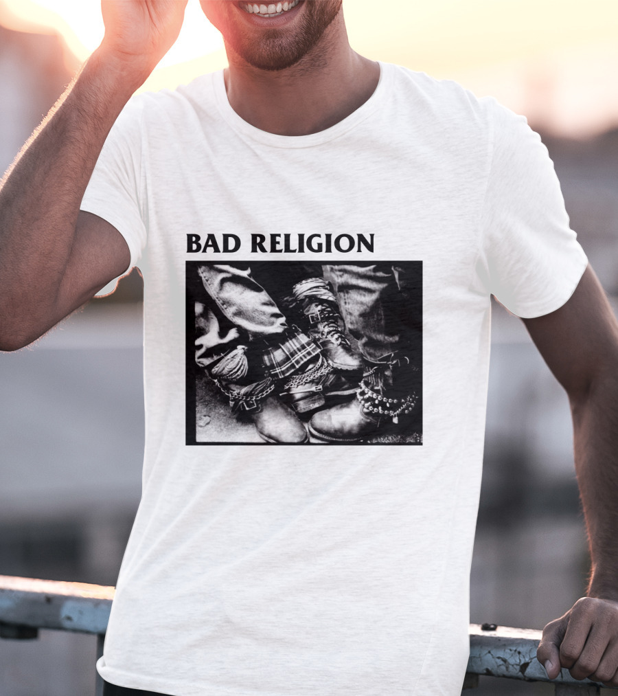 Bad Religion Band Punk Rock Boot Chains And Plaid Pants T-Shirt