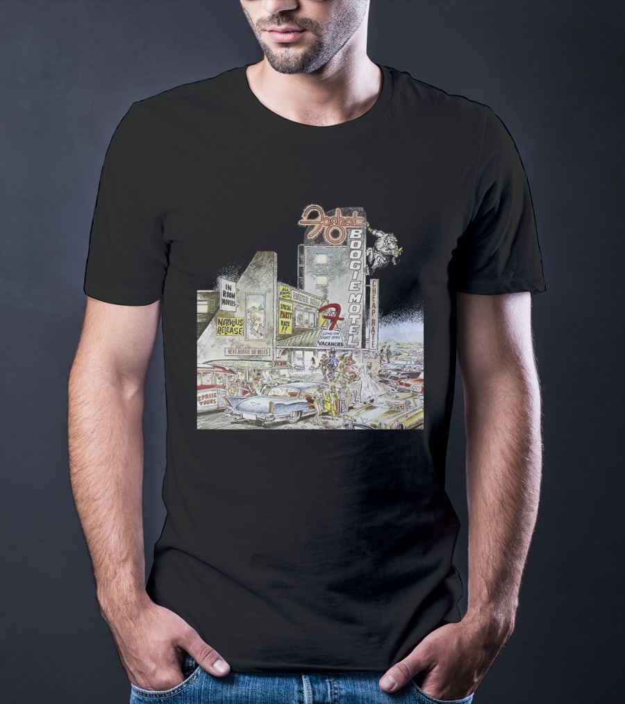 Foghat Boogie Motel Nervous Rex No Vacancies Retro Cars Scene T-Shirt