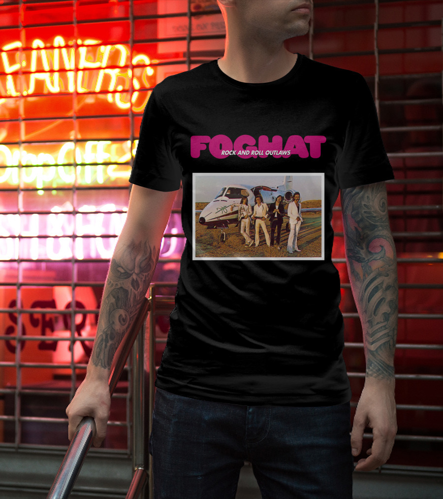 Foghat Rock And Roll Outlaws Band Jet Scene T-Shirt