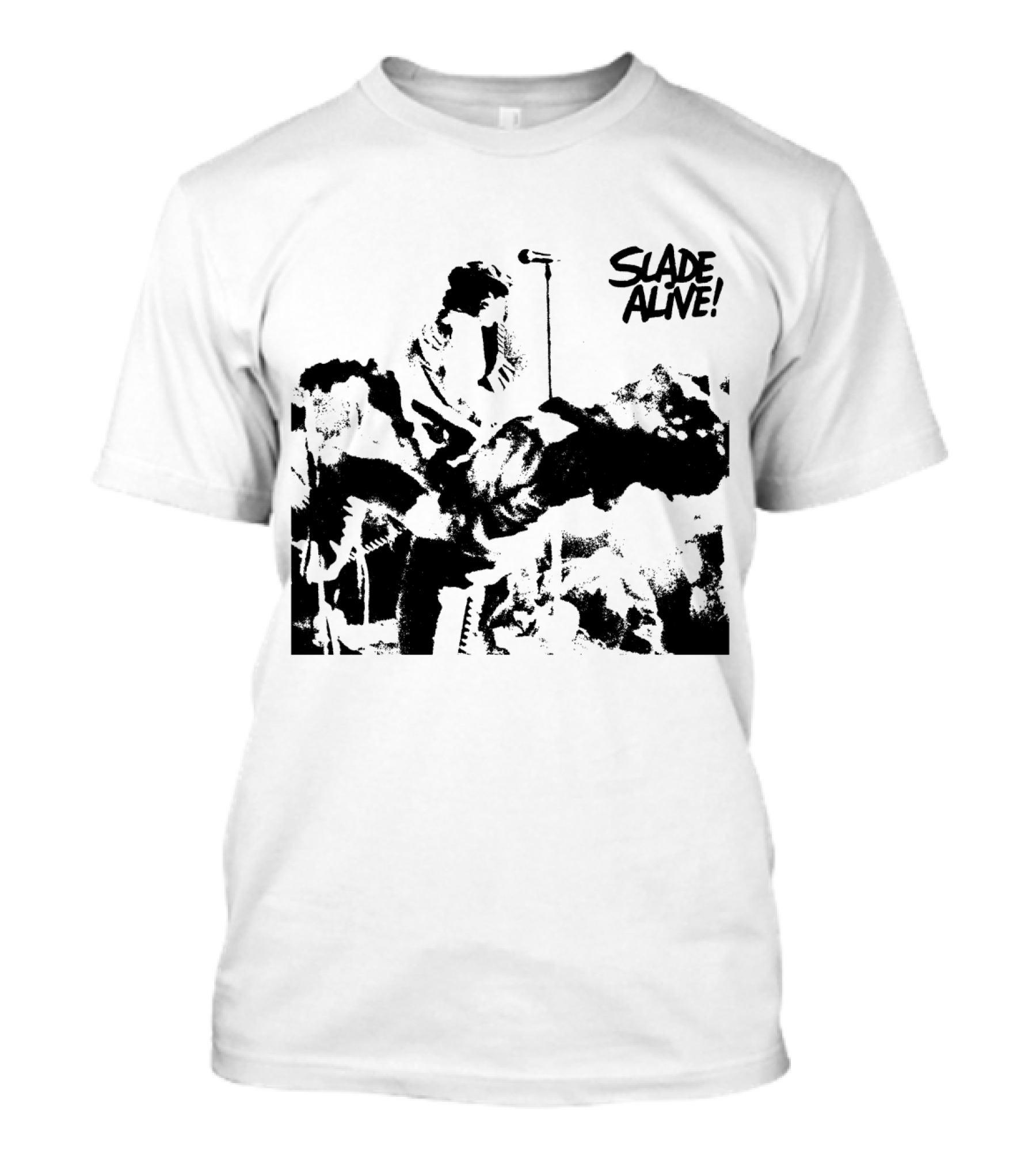 Slade Alive! Retro Concert Photo Black And White T-Shirt