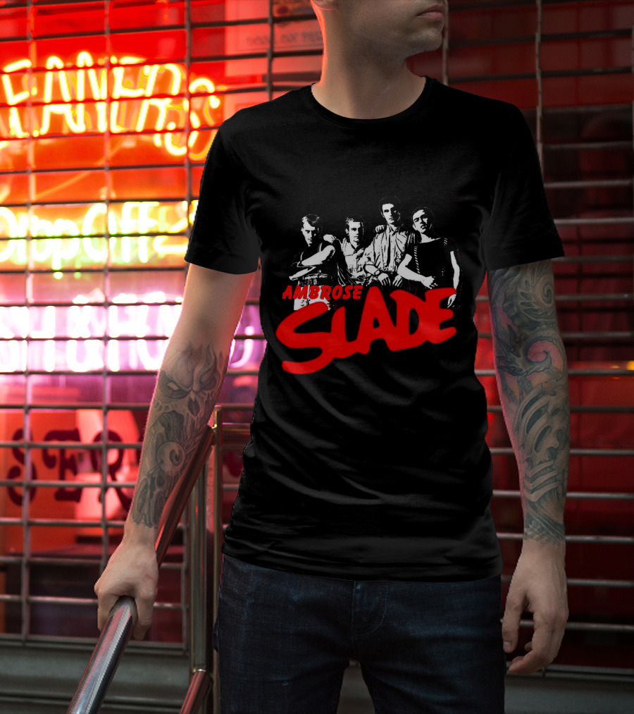 Ambrose Slade Band Graphic Black T-Shirt
